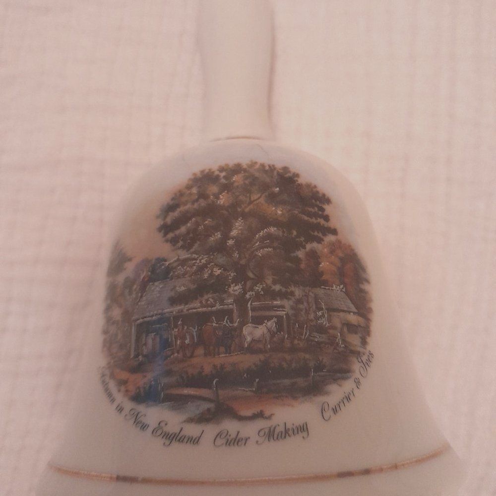Currier & Ives Autumn in New England Cider Making Bell.